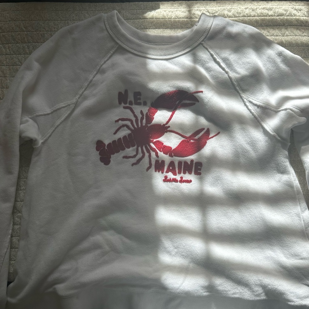 Aerie White and Red Lobster Sweatshirt
